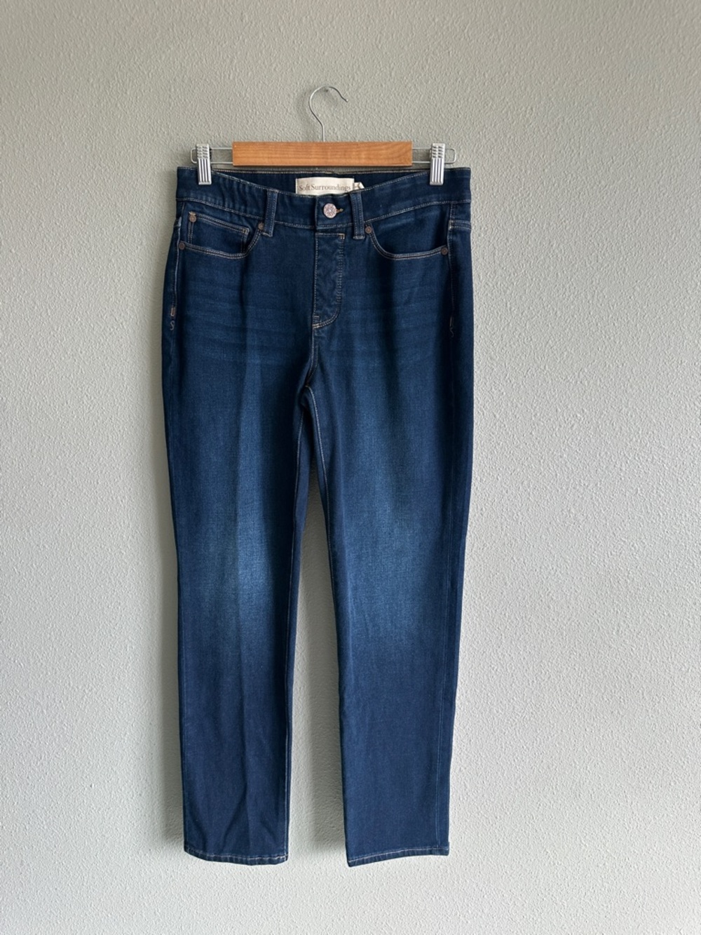 Soft Surroundings Dark Blue Pull On Jeans Small